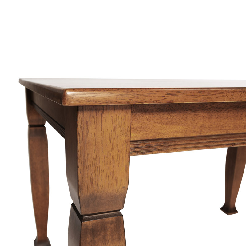 Table de salle à manger en bois massif de qualité commerciale avec pieds tournés, Noyer, L 36,25 po x L 47 po