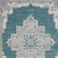 Tapis floral tissé à la machine 8 pi x 10 pi Aqua