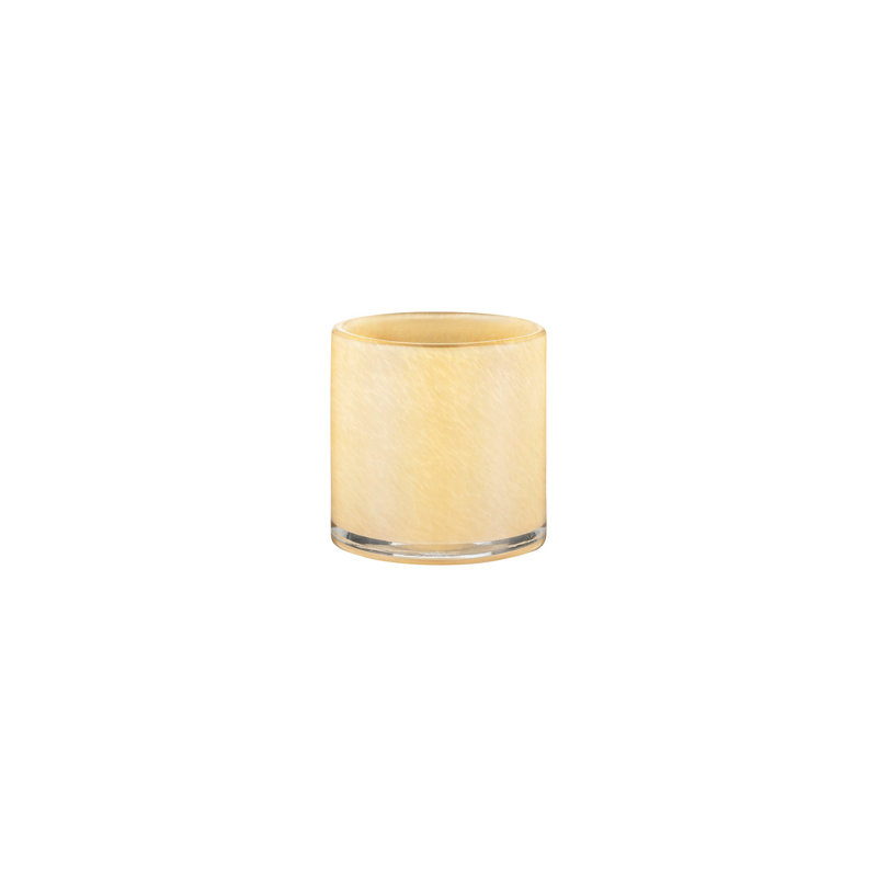 Ouragan de table en verre SAGA, H 3,4 po x l 3,3 po x P 3,3 po, Jaune