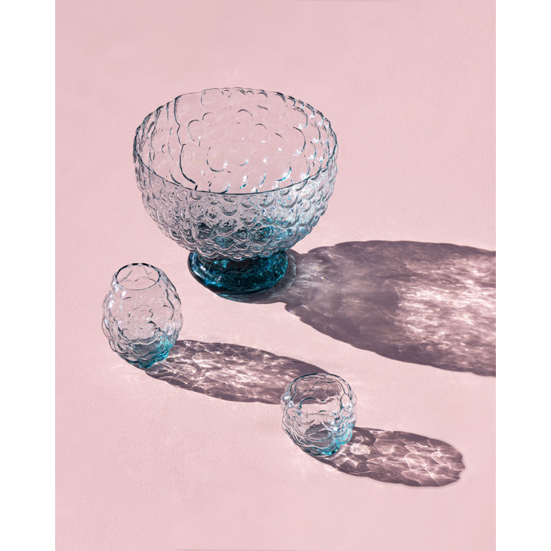 Moss Crystal Glass Serving Bowl