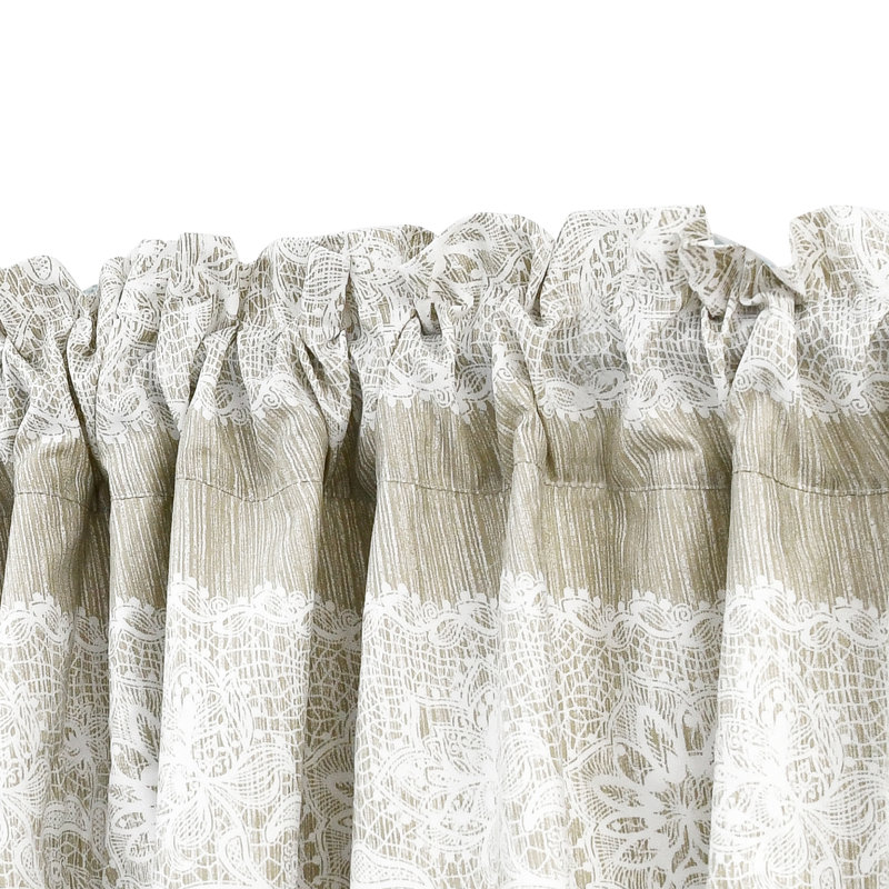 Paisley Tailored Window Valance, Taupe