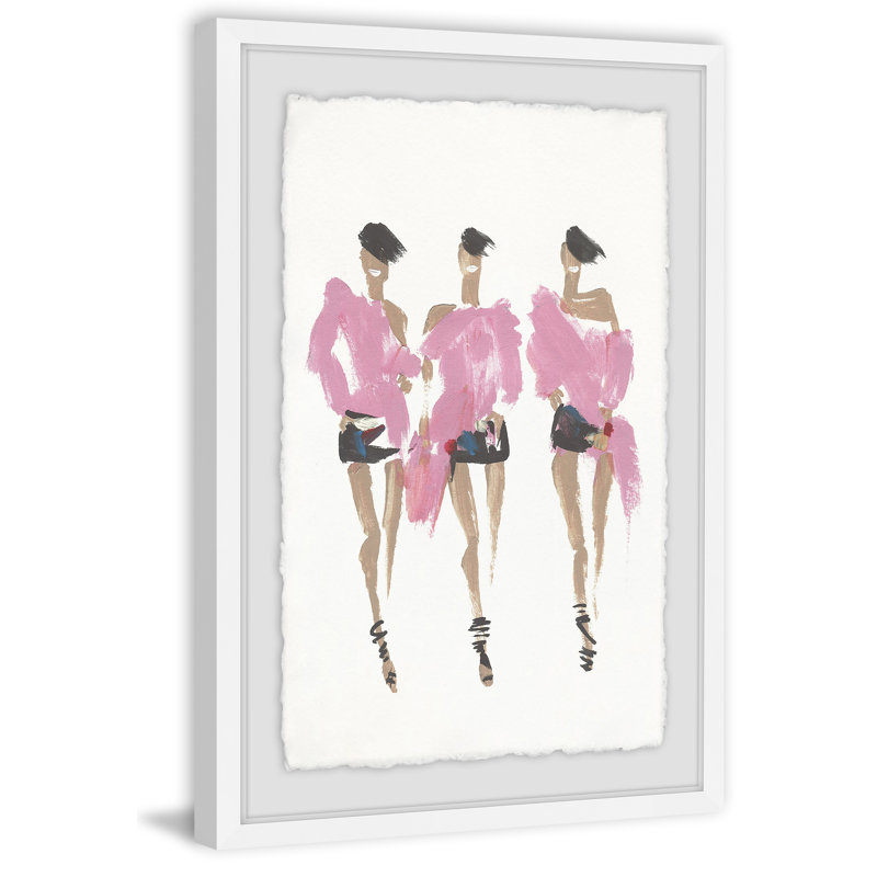 «Posh in Pink», reproduction d'art sur papier encadrée, H 12 po x l 8 po x P 1,5 po