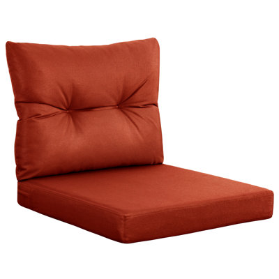 Outdoor Loveseat Cushion Set 24"x24"x4", Waterproof Deep Seat & Backrest Patio Cushions for Bench, Swing or Couch, Gray