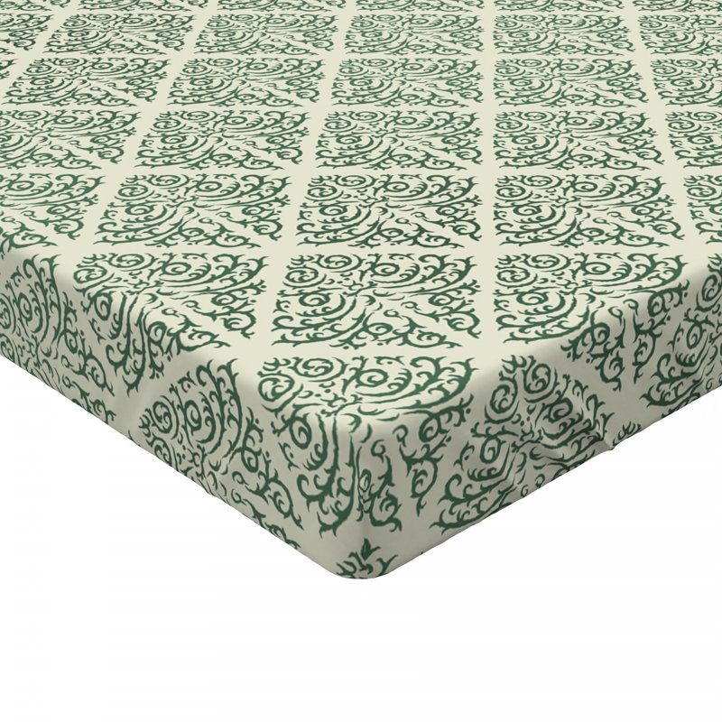 Microfiber Damask Fitted Sheet, Twin Fitted Sheet