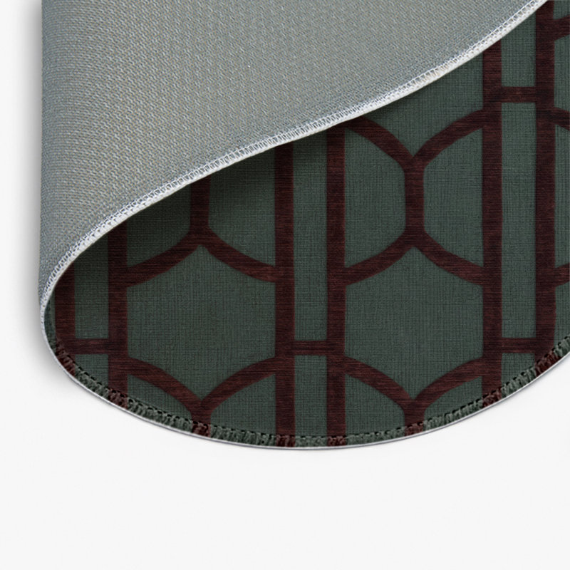Trellis Gray Indoor and Outdoor Area Rug, Round 5'