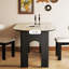 Table de salle à manger Judson beige + demi-cercle fritté noir + bois massif-124440867