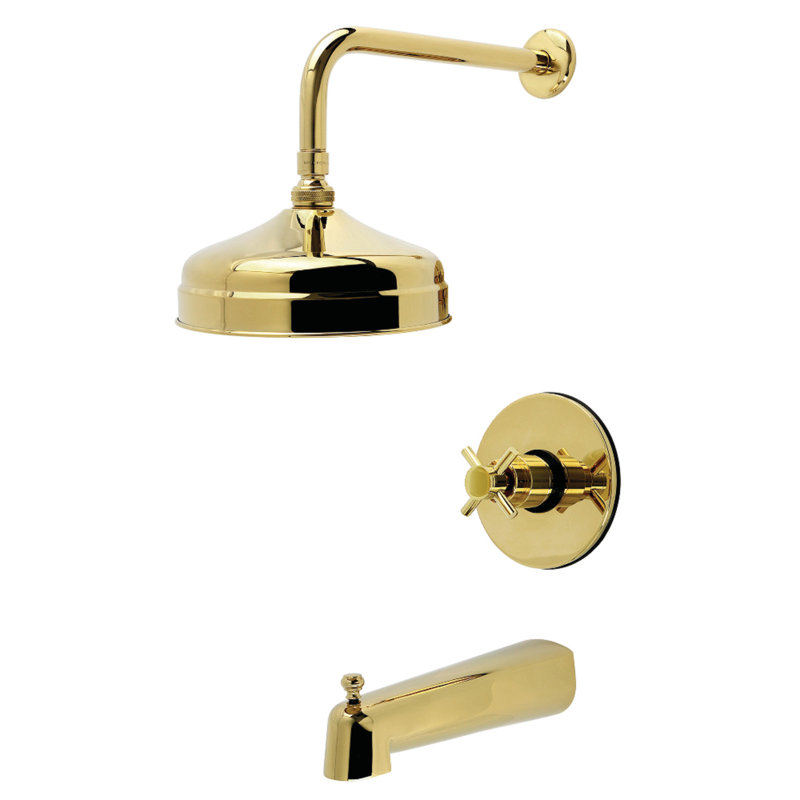 Kingston Brass Concord Single-Handle Pressure Balanced Tub and Shower Faucet, Polished Brass