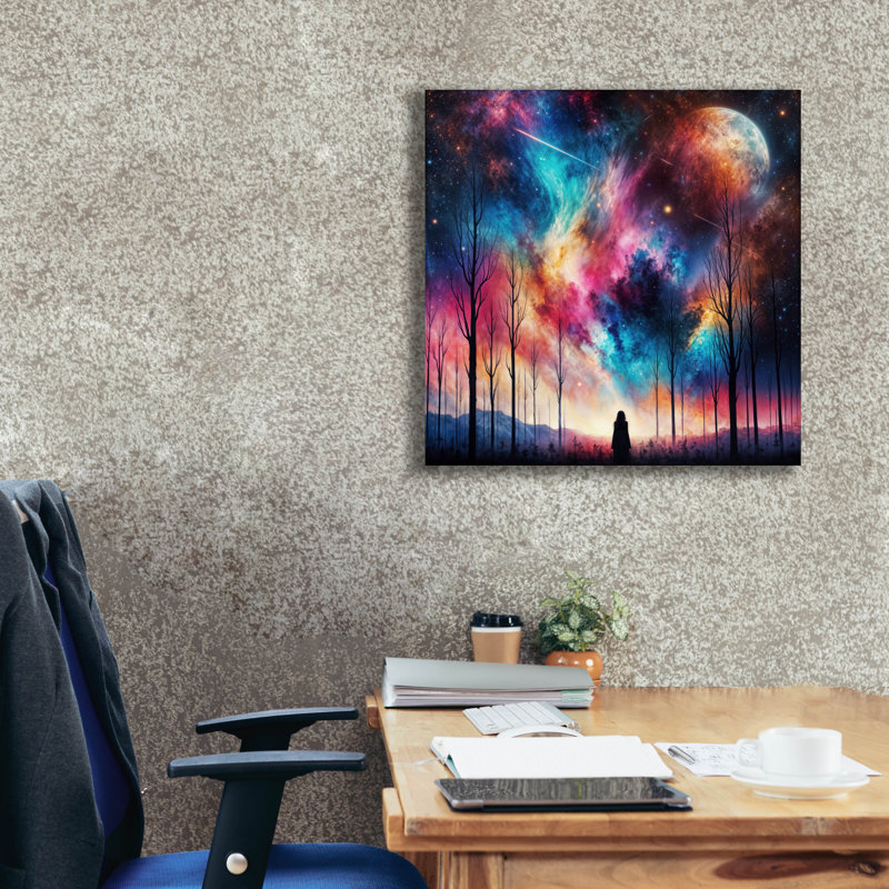  «Universe On Fire» par Rey Klimt, art mural sur toile, 26 po x 26 po, H 26 po x l 26 po