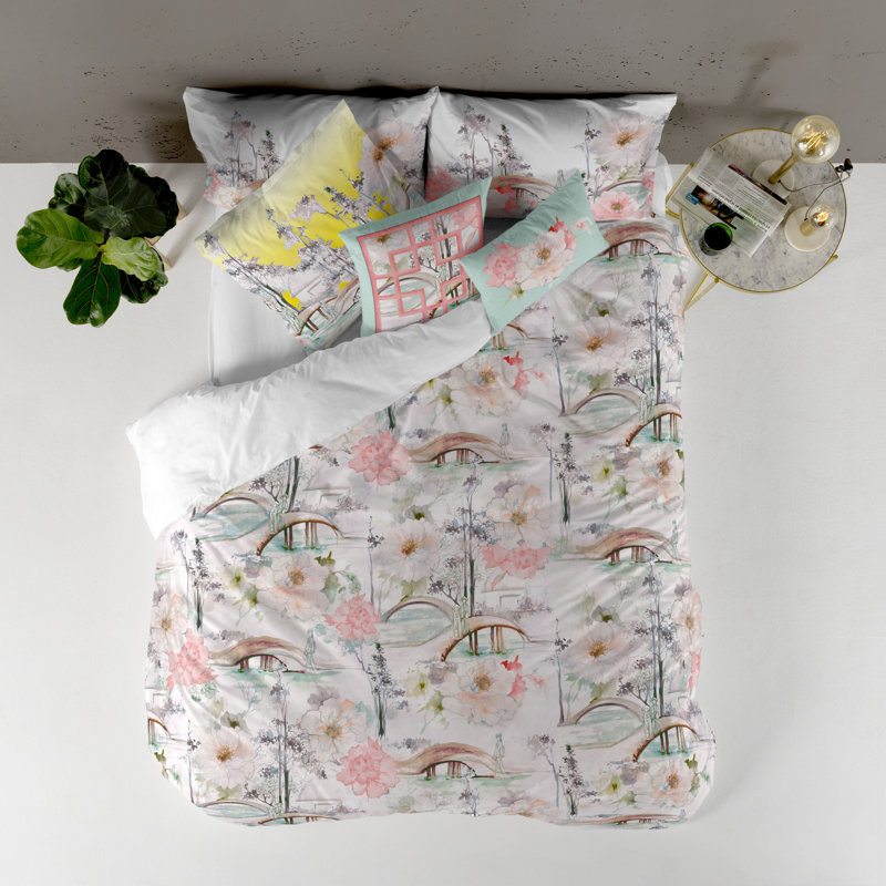 Flickinger Cotton Floral Duvet Cover, Double Duvet Cover