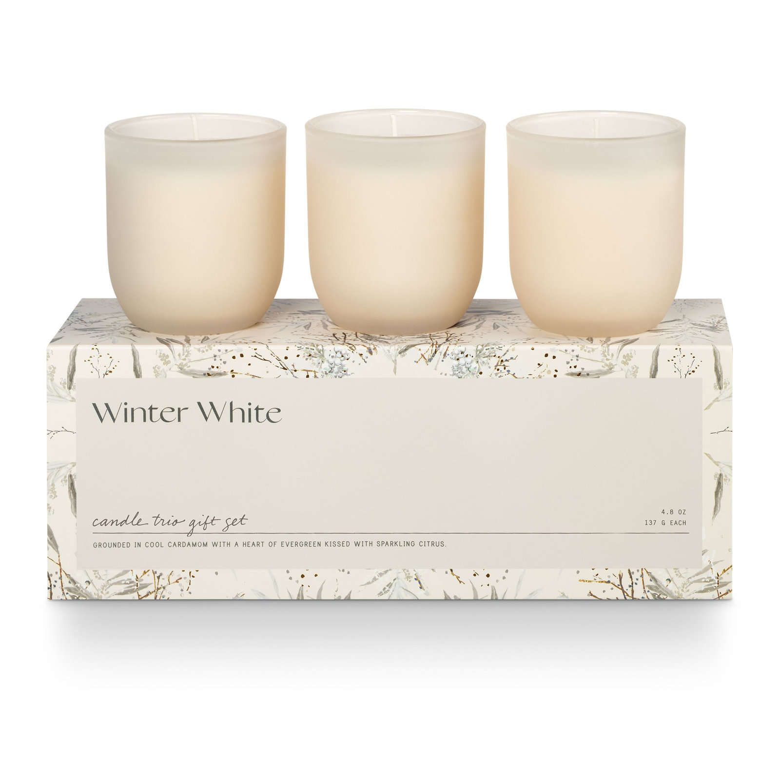 Noble Holiday Winter White Candle, Votive Trio Gift Set