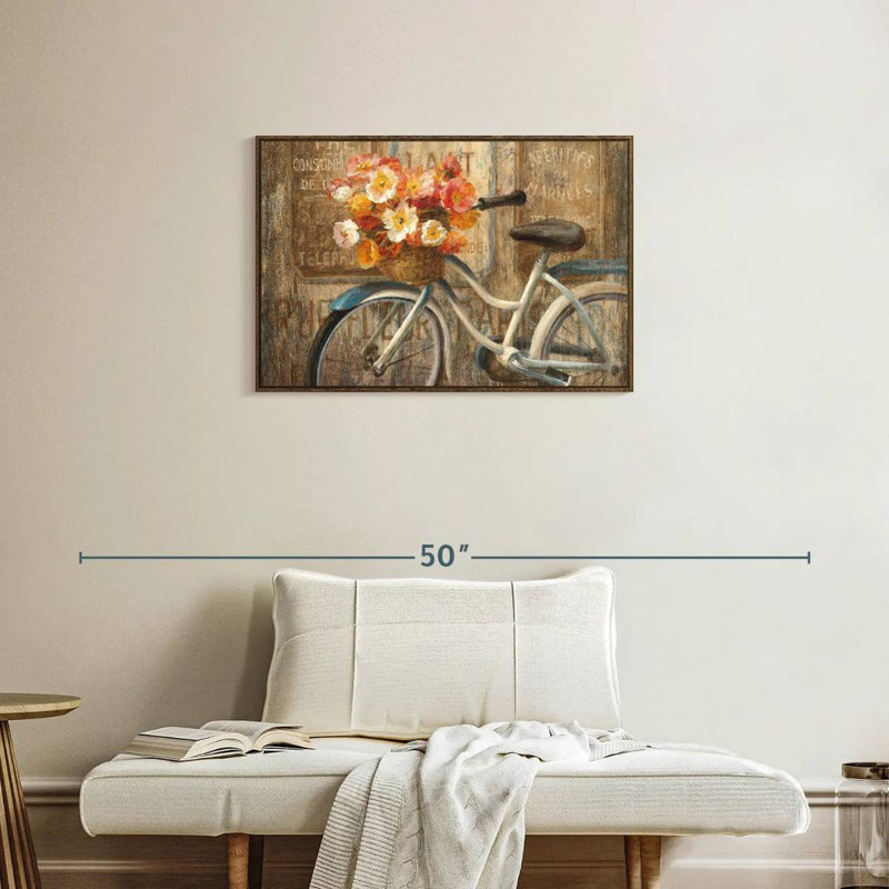 Rendez-vous au café II, Cadre flottant noyer, 31 po x 21 po