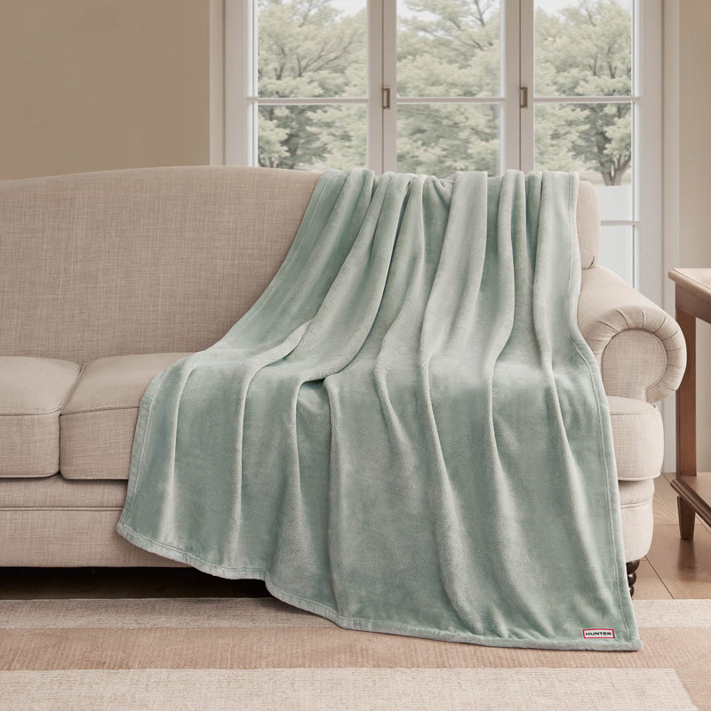 Hunter Coco Flannel Throw Blanket, Desert Sage Geen