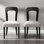 2 chaises de salle à manger: assise en tissu chenille gris, pieds en bois d'hévéa brun foncé, capacité de 330 lb, 2 chaises polyvalentes et pratiques: chaise facile à assembler et rembourrée