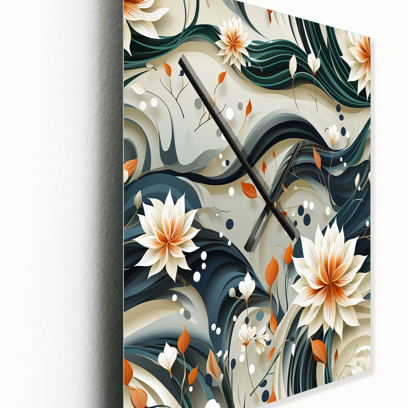 Janihya - Horloge murale florale, Grand