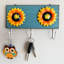 Organisateur de tournesol mural avec crochets pour clés-1955012020