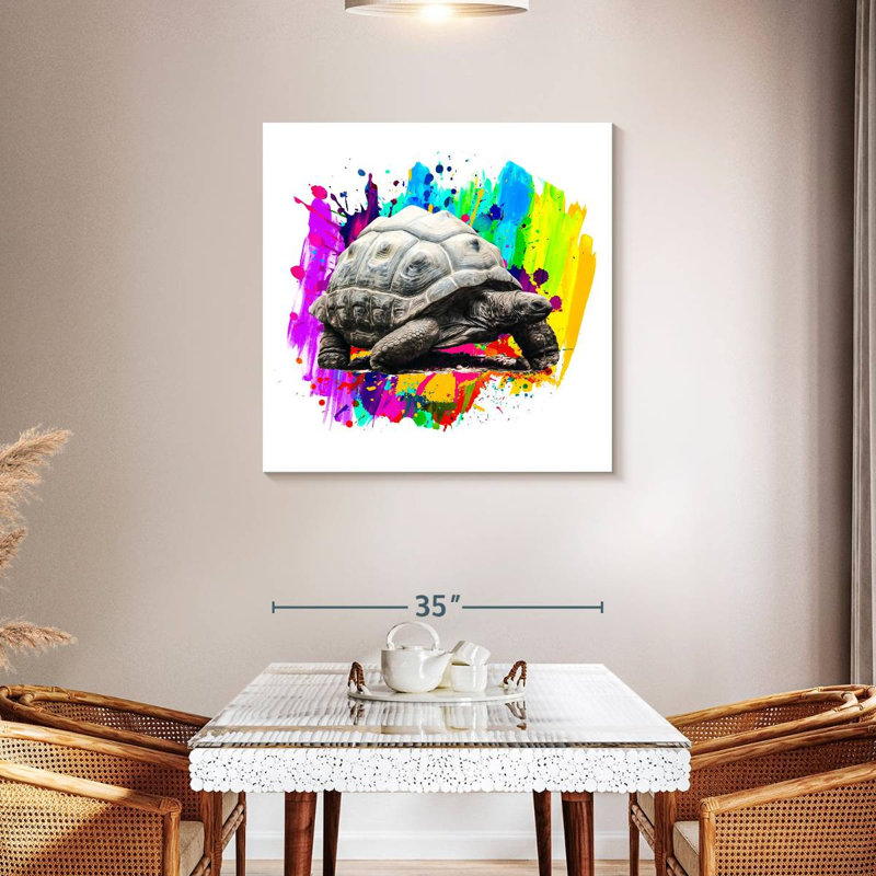 Crowle Colorful Splash Tortoise, 36" H x 36" W