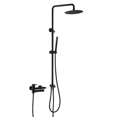 Système de douche réglable à hauteur réglable avec robinet de baignoire en laiton massif 33,46-47,24 po
