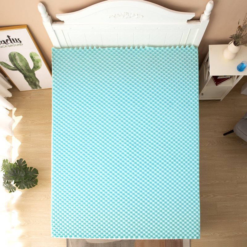 2" Reversible Gel Memory Foam Mattress Topper with bonus breathable cover, Queen