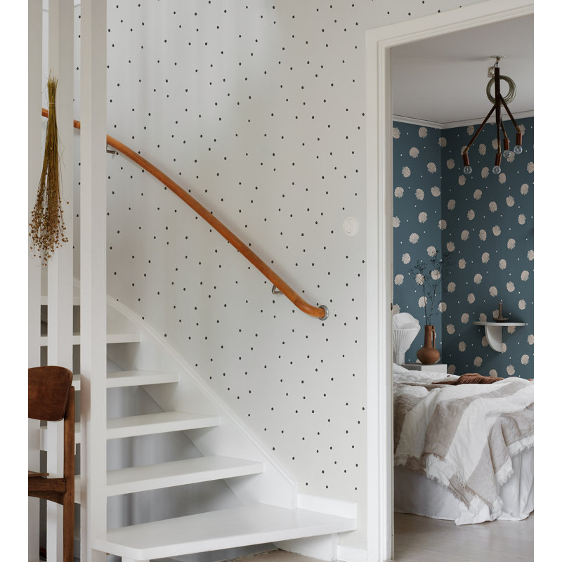 Familj II Polka Dots Wallpaper Roll, Gray