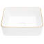 Élégant lavabo pour salle de bain rectangulaire en céramique 16 po x 12 po blanc - teint, installation au-dessus du comptoir-1128802560
