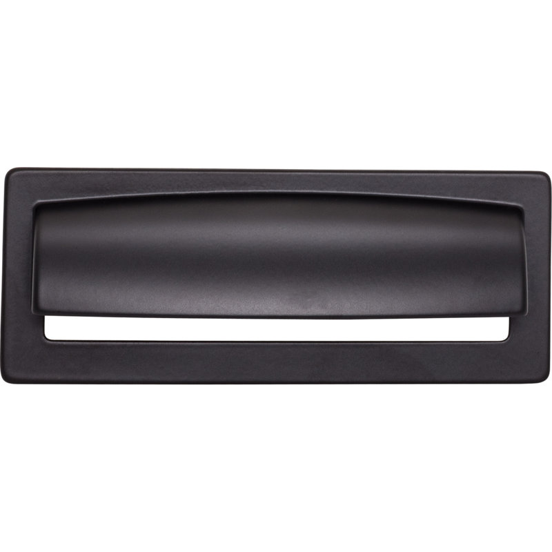 Hollin Cup/Bin pull, Flat Black, 3 3/4" Center to Center