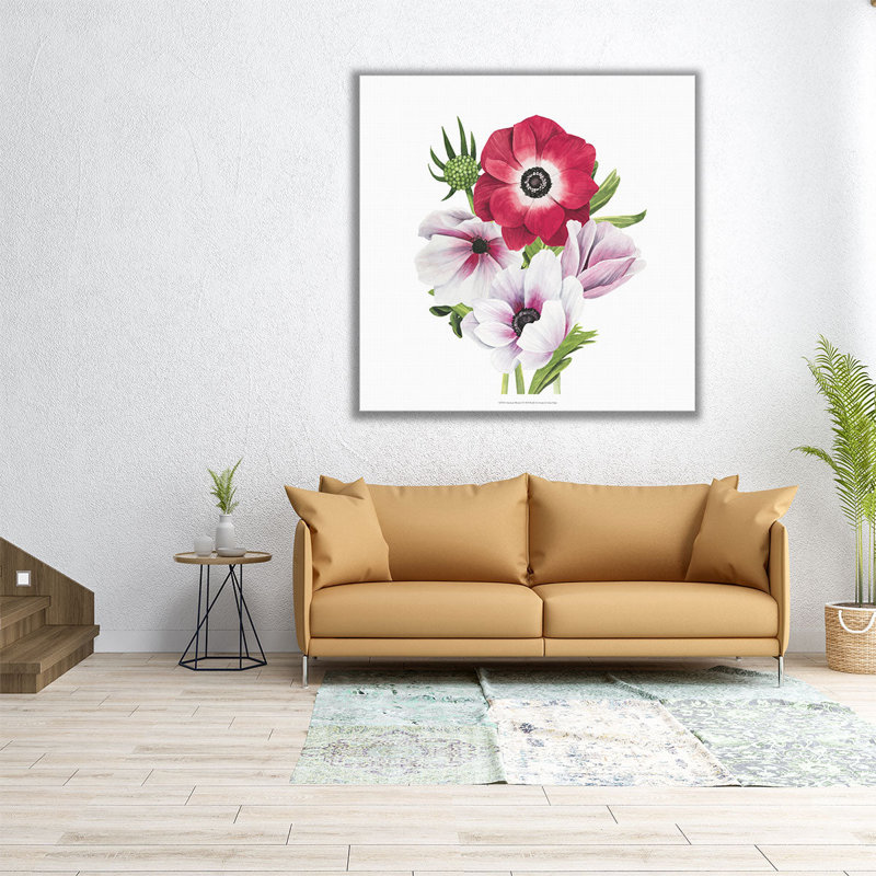 «Anemone Blooms I», reproduction d'art sur toile, H 40 po x l 40 po