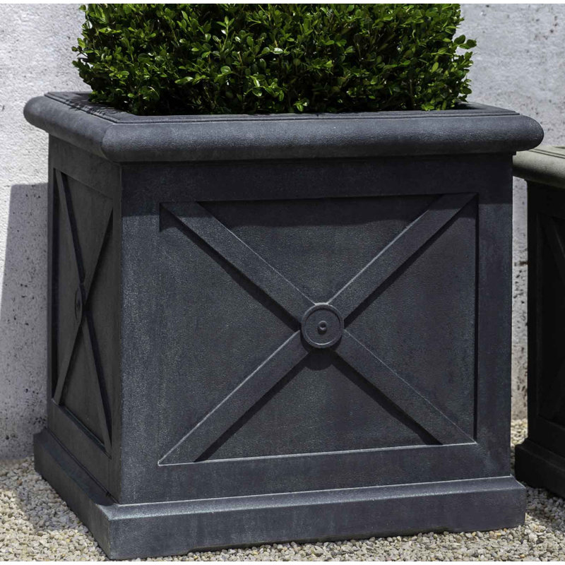 Montparnasse Handmade Planter, Lead Antique, 24.5" H x 25.75" W x 25.75" D