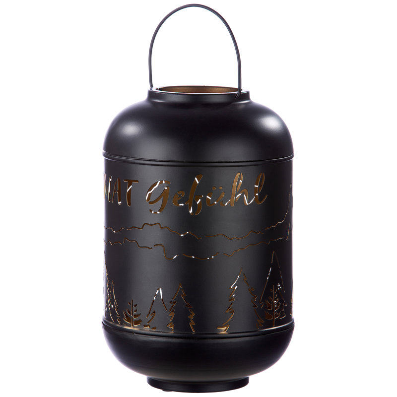 37cm Metal Tabletop Lantern, 37cm H x 24cm W x 24cm D