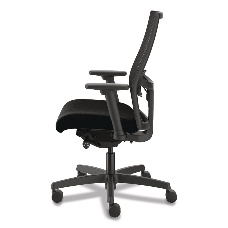 HON  Ignition 2.0 4-Way Stretch Mid-Back Mesh Task Chair, Adjustable Lumbar Support, Black