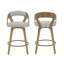 Tabourets de comptoir pivotants courbés et rembourrés - Design moderne Mid-Century-1943445839