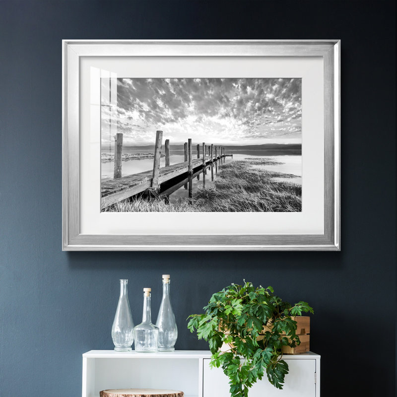 " Sunset Contemplation ", Silver Framed Paper, 30.5" H x 42.5" W x 1.5" D