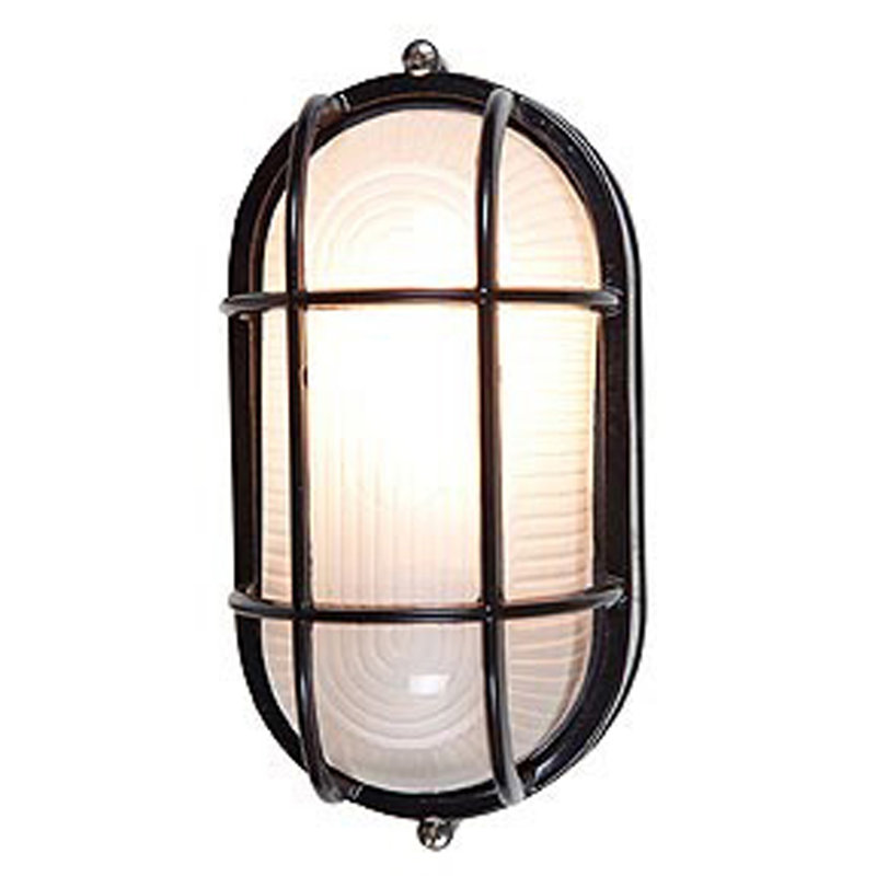 Luminaire d'extérieur à cloison en verre Zurcher, Noir, H 4,25 po x l 8,25 po x P 3,5 po