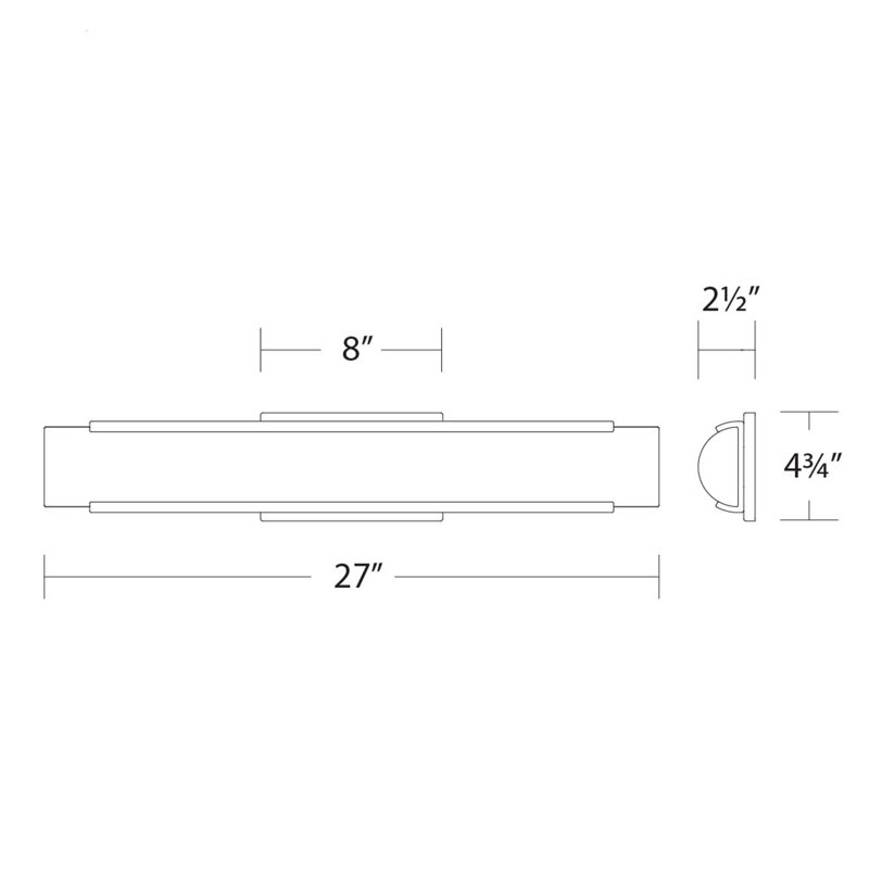 Demi 27" Dimmable LED Bath & Vanity Light, Black