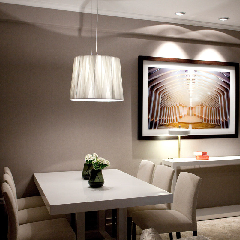 Dress 6 - Light Shaded Drum Chandelier, White