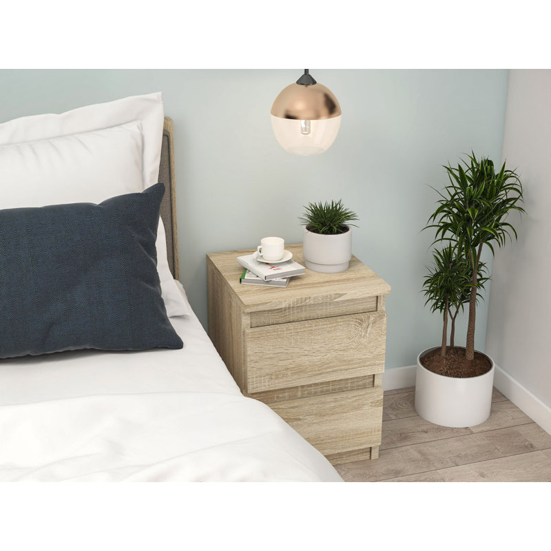 Ramlal 30cm W Manufactured Wood Bedside Table, Brown