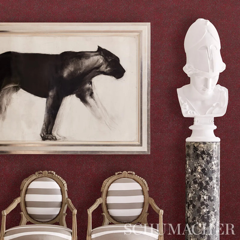 Schumacher x Miles Redd Porphyry Wallpaper, Red