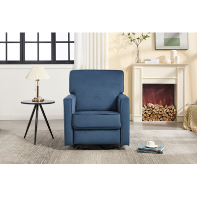 Fauteuil inclinable manuel en velours de 29,9 po de largeur avec fonction pivotante sur 360 °