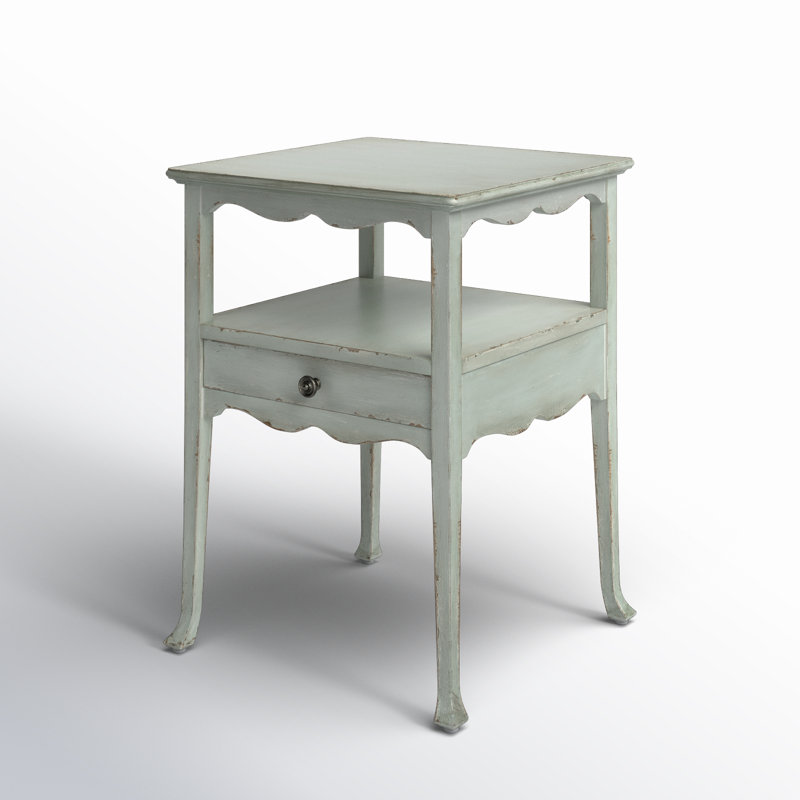 End Table With Storage, Haint Blue