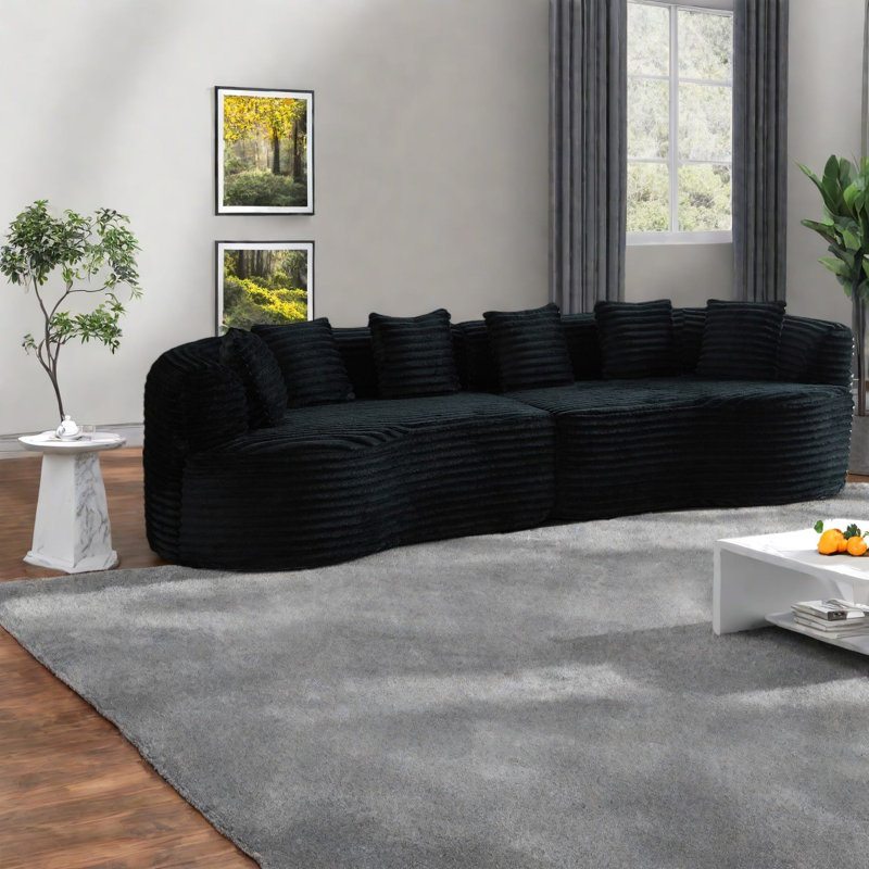 Compression Cloud Sectionals, 111.5 Inch Corduroy Modern Home Sofa
