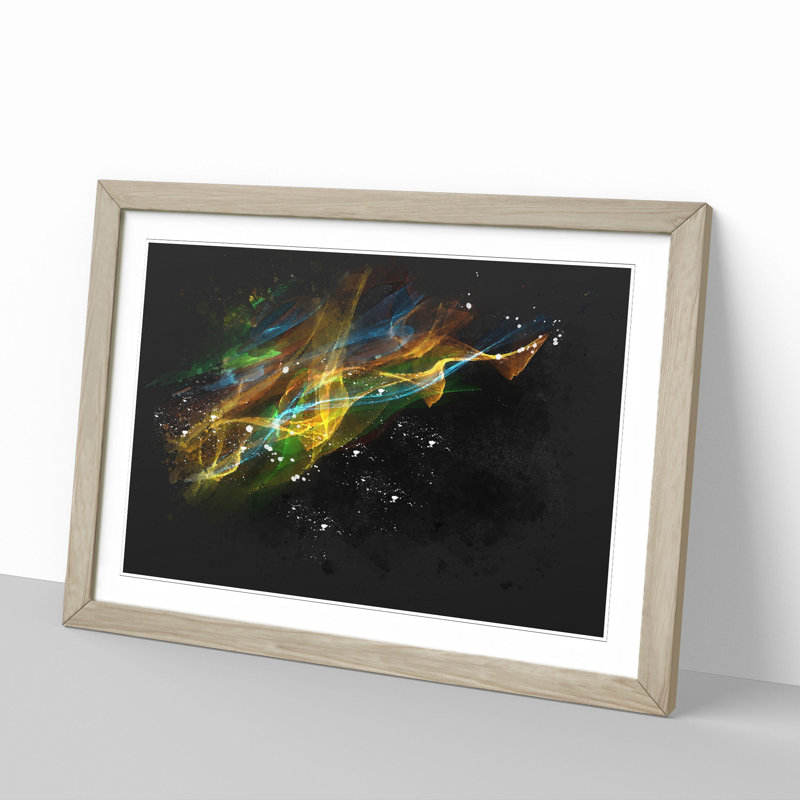 Rainbow Smoke Vol (6) - Picture Frame Painting, 36cm H x 48cm W x 2cm D, Oak Framed