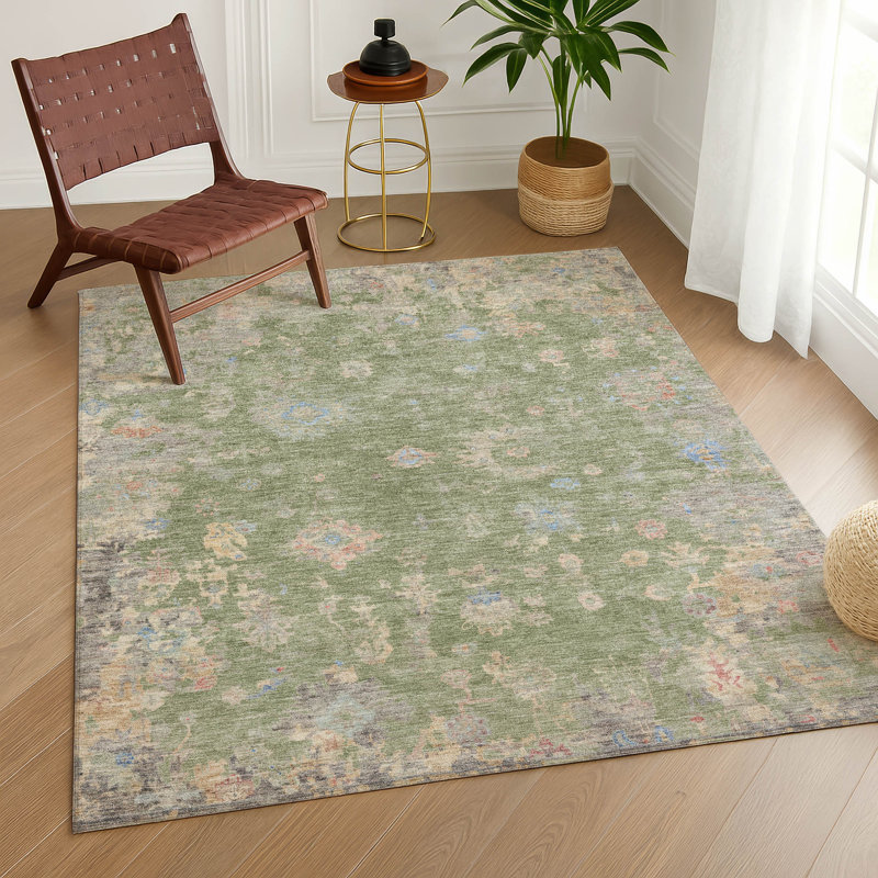 Machine Washable Indoor/Outdoor Matsumura ACN2302 Global Rug, Rectangle 9' x 12'