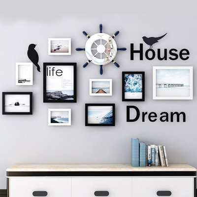 White/Black PVC Does Not Applly Picture Frame - Set of 9