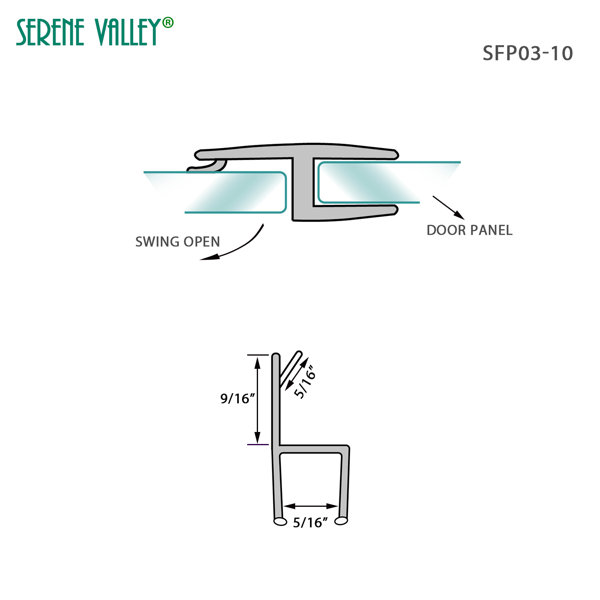 Serene Valley Shower Door Sweep SDP019