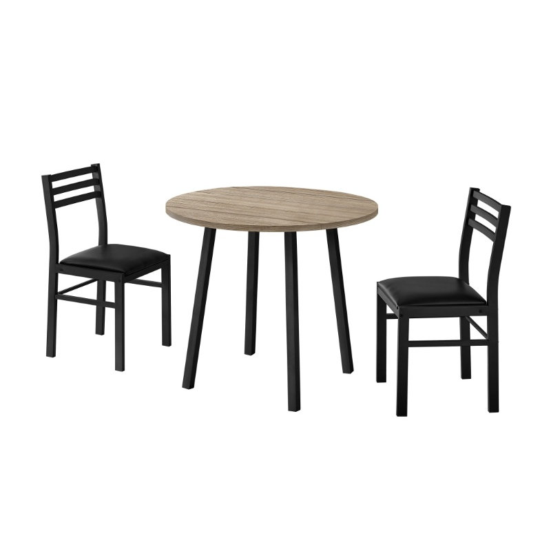 Ensemble de table de salle à manger à abattant 35 po 35 pièces - 3 pièces, petite table de cuisine en métal stratifié brun