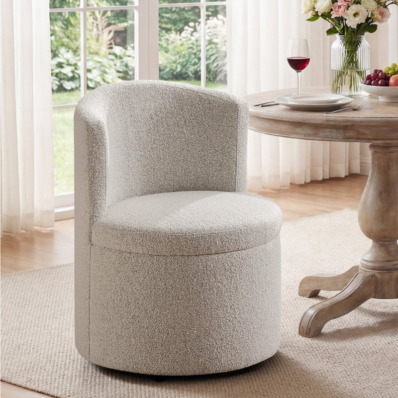 Chaise pivotante rembourrée entièrement assemblée, Beige