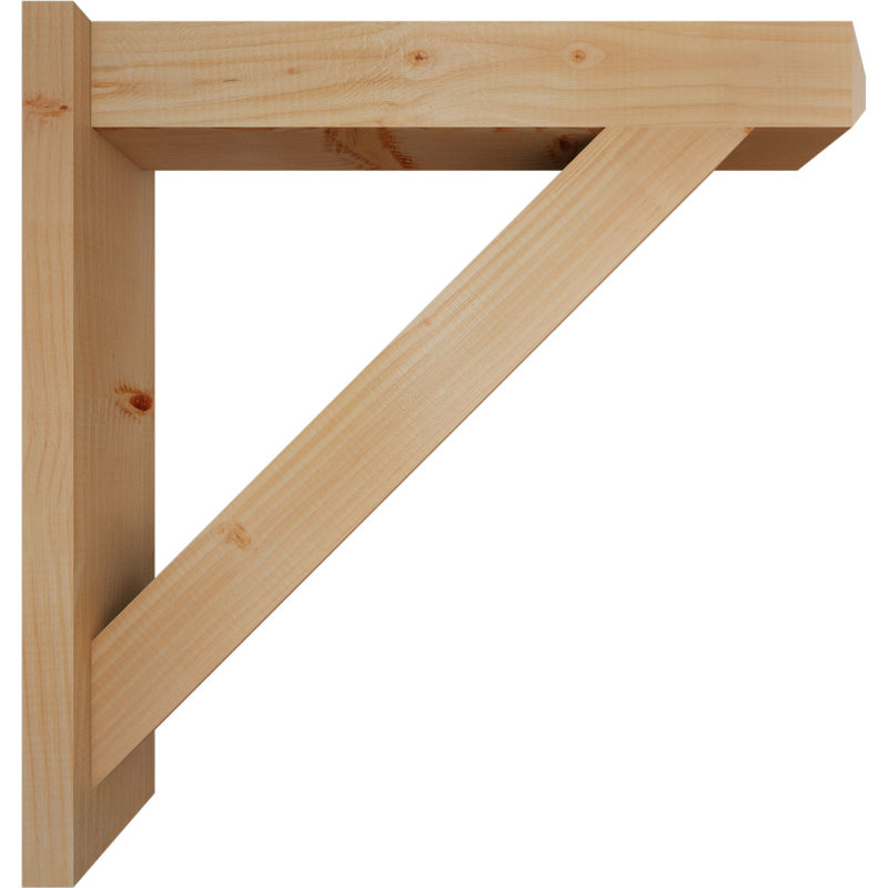 Artisan traditionnel en bois rustique, Sapin Douglas de 5 1/2 po (lisse), P 28 po x H 28 po