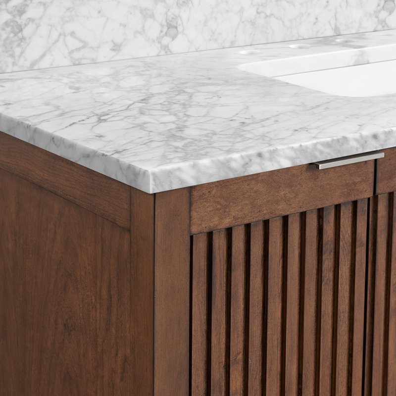 Through Lines 48" Single Bathroom Vanity, 8" Widespread, Brown