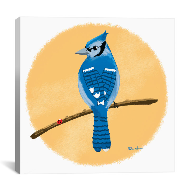 Brian Rubenacker Blue Jay Painting Print on Wrapped Canvas, 26" H x 26" W x 1.5" D