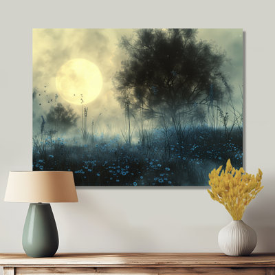 Hiver gris, arbre de lune blanc II - art mural fées