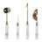 Elegant Marble and Steel Bar Tool Set with Stand for Home Bar Cocktail Mixing - Sleek Bar Accessories in Box for Dining Cart -  Set of 4,11", White & Gold